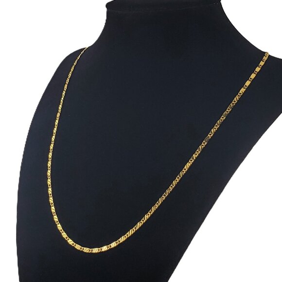 30" Mens 14K Gold Chain Link Necklace 14 Karat Guys Jewelry 30 inch Long NEW - Picture 6 of 7